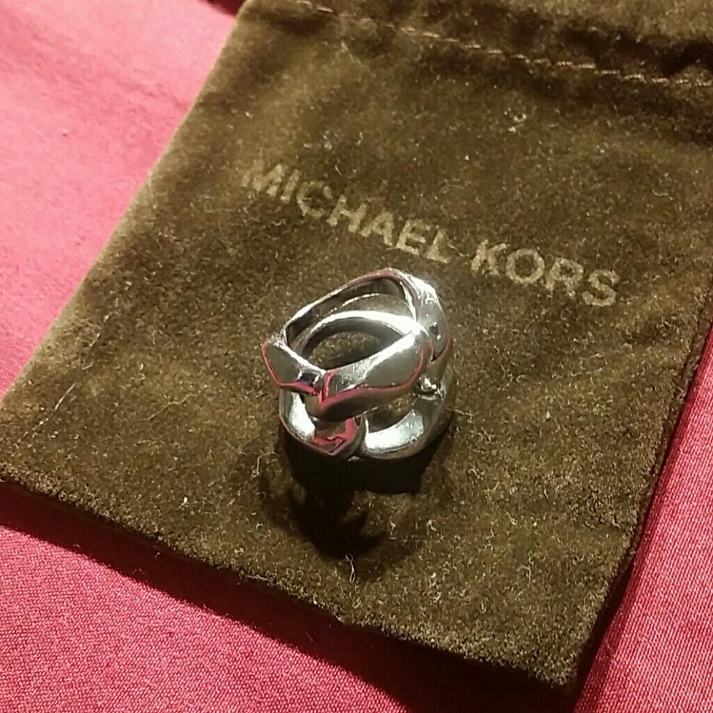 Authentic Michael Kors silver chain ring